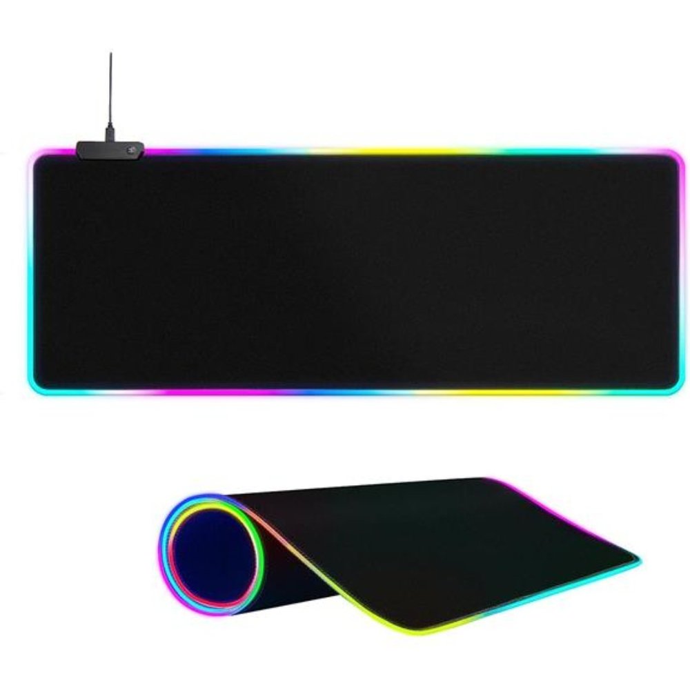 Large RGBGaming Mouse Pad-15 Light Modes TouchControl Extended Soft Keyboard Mat